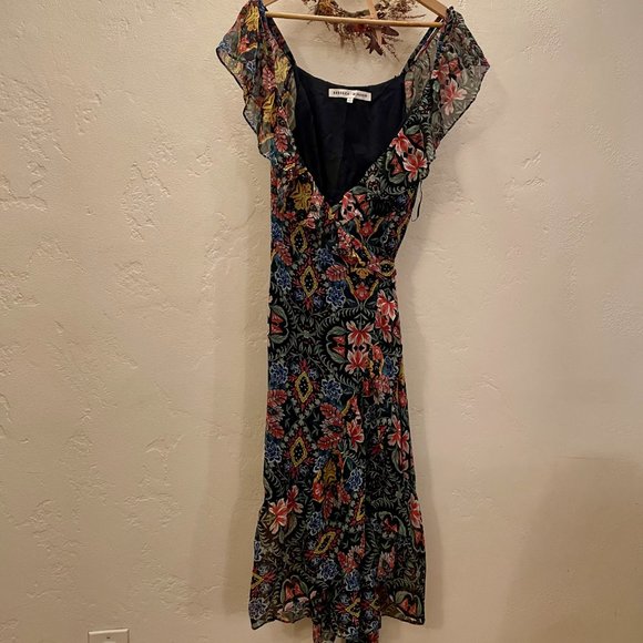 Rebecca Minkoff Jessica Ruffled Floral Midi Wrap Dress - Picture 3 of 13